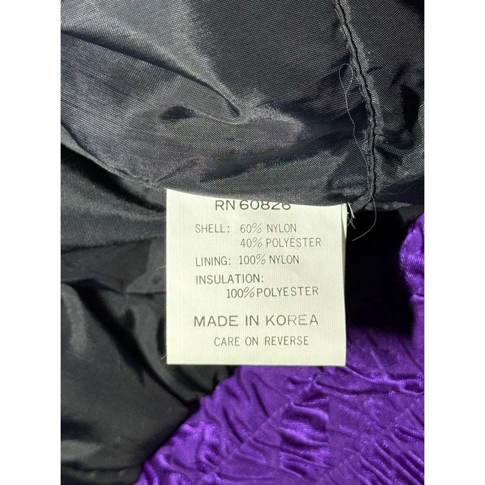 Vintage Black Bear Purple Bomber Style Ski Jacket Women's Sz M Iconic Retro - Picture 10 of 11